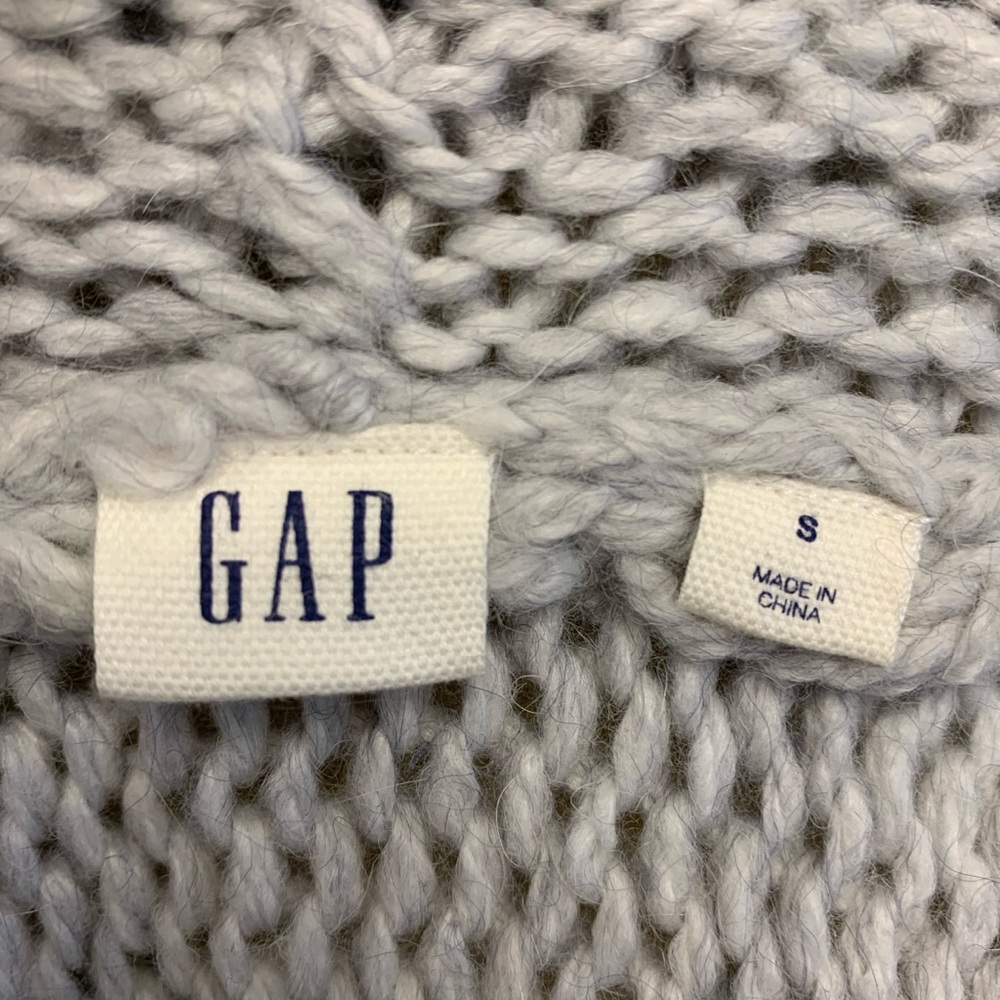 Gap Chunky Shawl Collar Cardigan Sweater Grey - Picture 6 of 10
